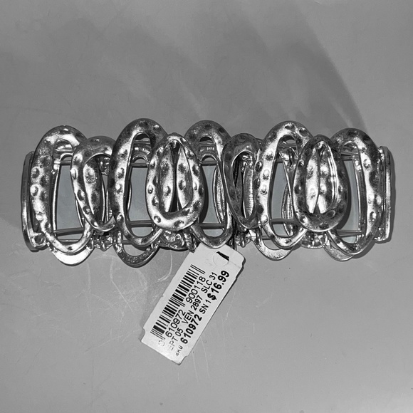 Hammered Pewter Stretch Bracelet - Picture 2 of 3
